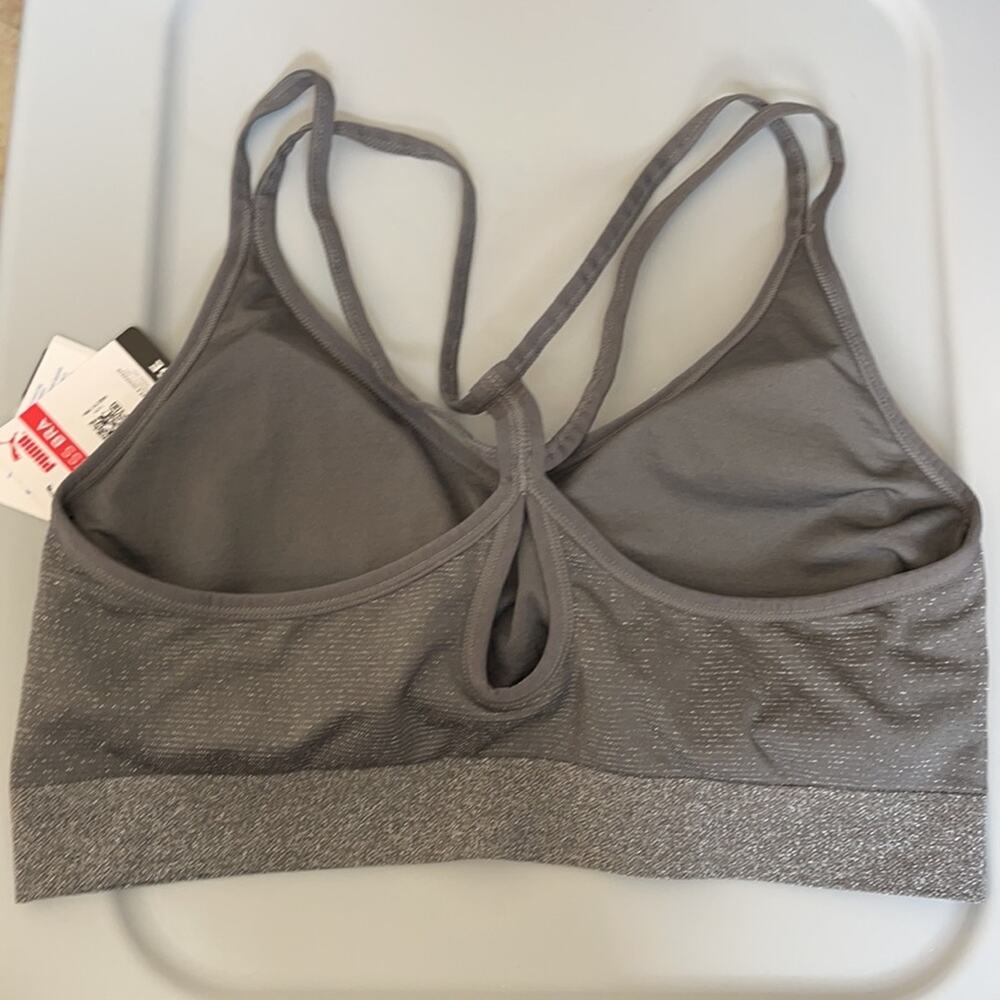 0261 New Women's Puma Gray Sports Bra - Picture 6 of 8